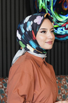 Yonca Desen Renkli Soft Pamuk Eşarp