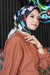 Yonca Desen Renkli Soft Pamuk Eşarp