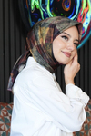 Zebra Desen Kahverengi Soft Pamuk Eşarp