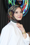 Zebra Desen Kahverengi Soft Pamuk Eşarp