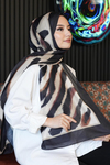 Zebra Desen Karamel Soft Pamuk Şal