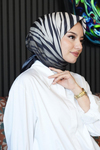 Zebra Desen Siyah Soft Pamuk Eşarp