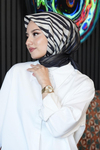 Zebra Desen Siyah Soft Pamuk Eşarp