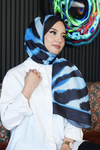 Zebra Desen Siyah Soft Pamuk Şal