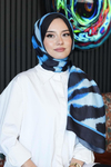 Zebra Desen Siyah Soft Pamuk Şal