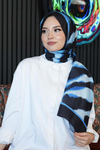 Zebra Desen Siyah Soft Pamuk Şal