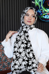 Zerafet Desen Beyaz Soft Pamuk Şal