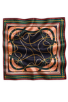 Zincir Desen Kahve-Yeşil Soft Bandana Fular 50x50 cm