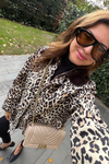 Leopar desenli oversize trençkot