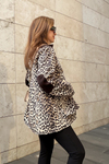 Leopar desenli oversize trençkot