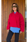 Oversize Balon Kol Kısa Mont / Yakasız Ceket