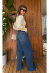 Yüksek Bel Wide Leg Jean Pantolon