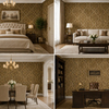 Altın Kahve Klasik Sarmaşık Damask Motifli Duvar Kağıdı 8527-7