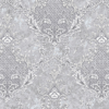 Gümüş Gri Klasik Damask Desenli Lüks Duvar Kağıdı 22010-3