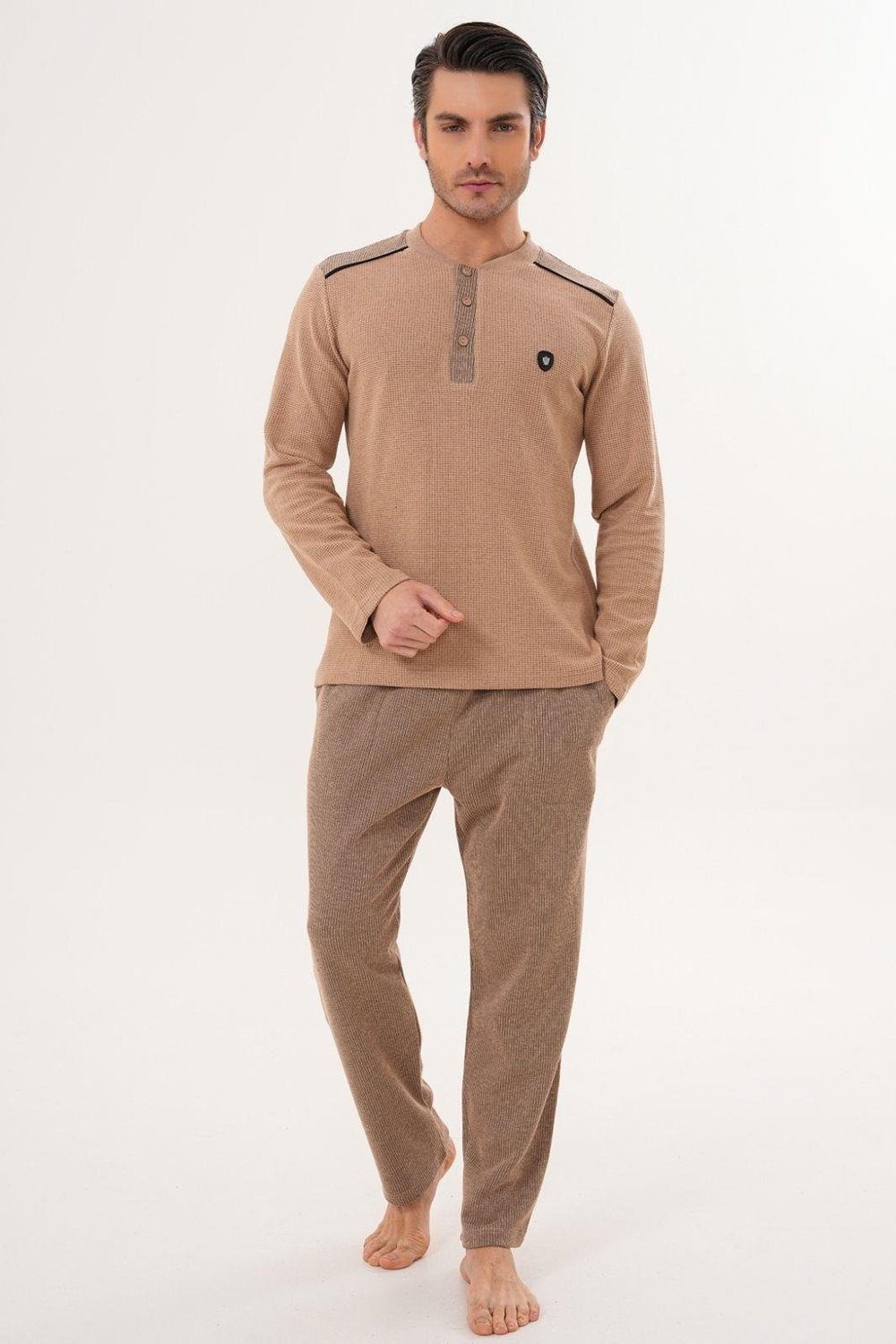 MECİT PİJAMAMecit 2998 Kahve Selanik Kumaş Kışlık Erkek Pijama Takımı