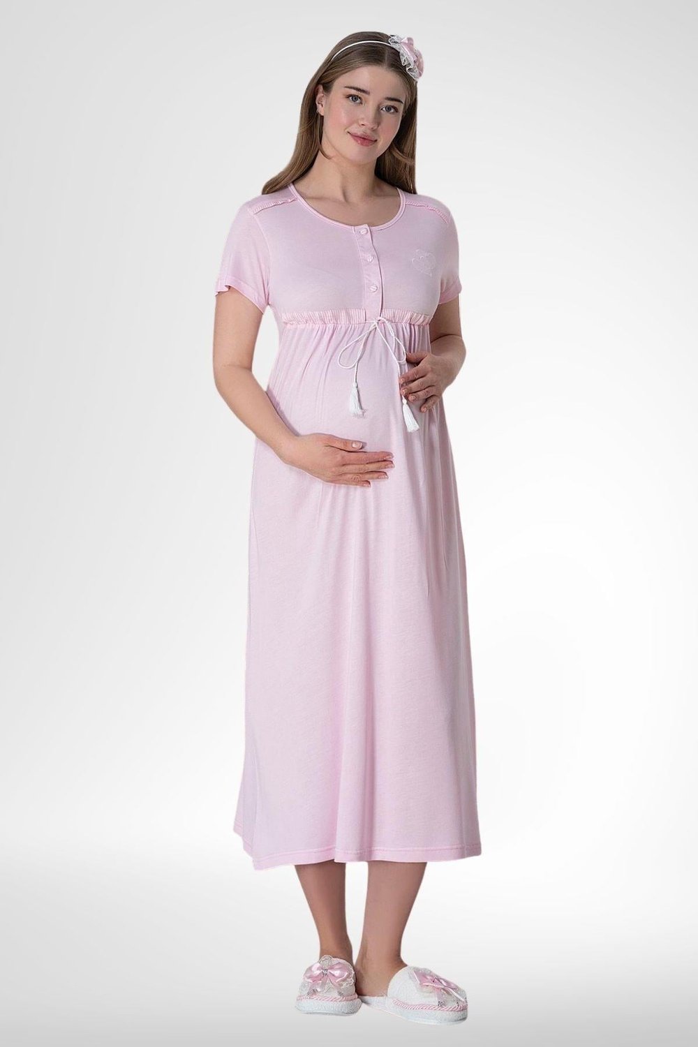 MECİT PİJAMAMecit 6012 Pembe Lohusa Gecelik