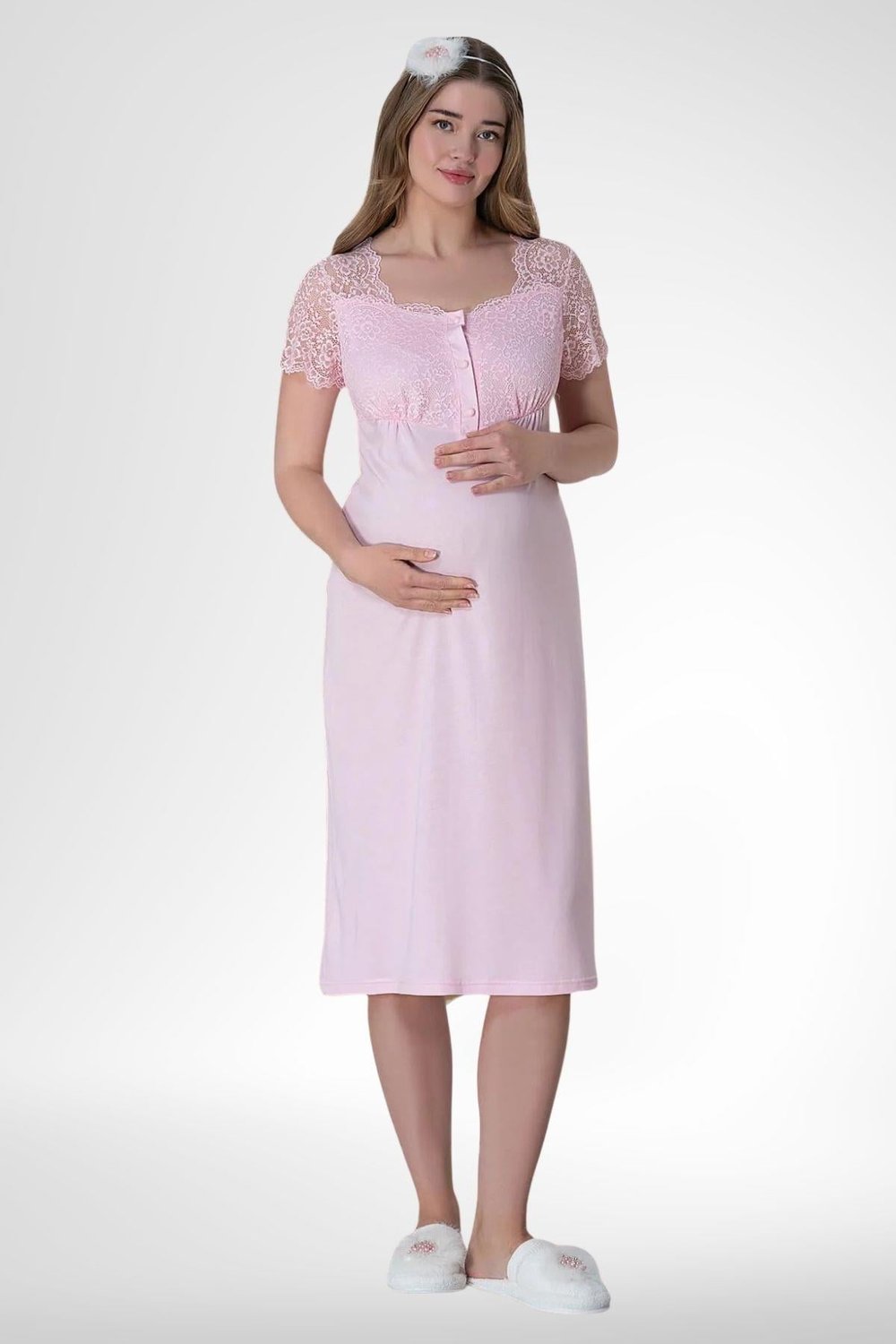 MECİT PİJAMAMecit 6013 Pembe Hamile Lohusa Gecelik