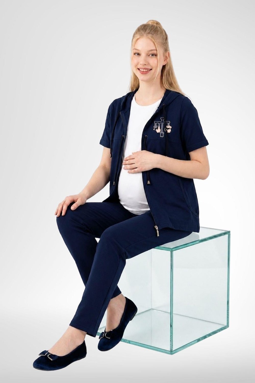 MECİT PİJAMAMecit 6400 Lacivert 3'lü Hamile Lohusa Pijama Takımı