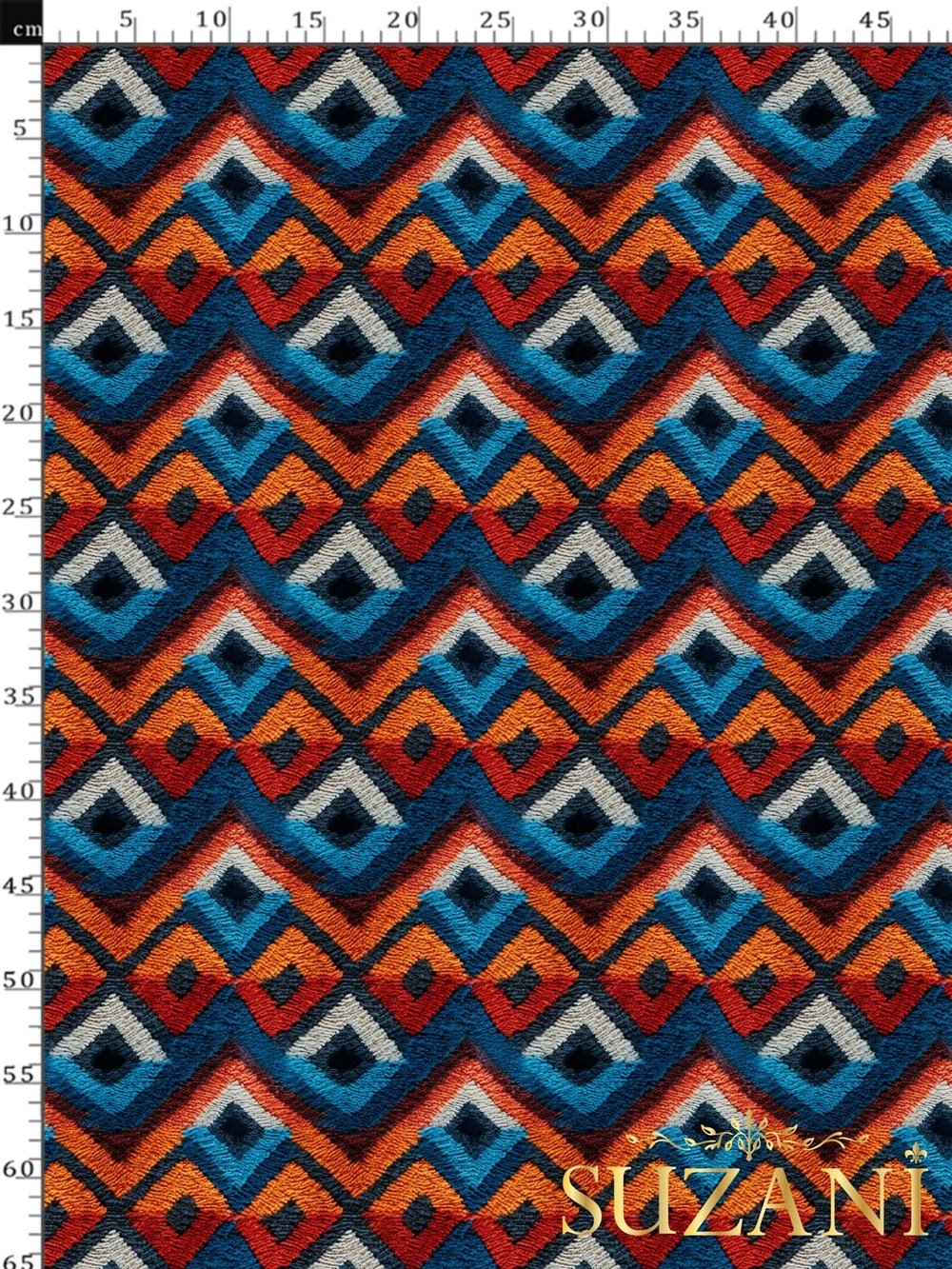 3D Etnik Kilim Desenli Dijital Baskılı Kumaş