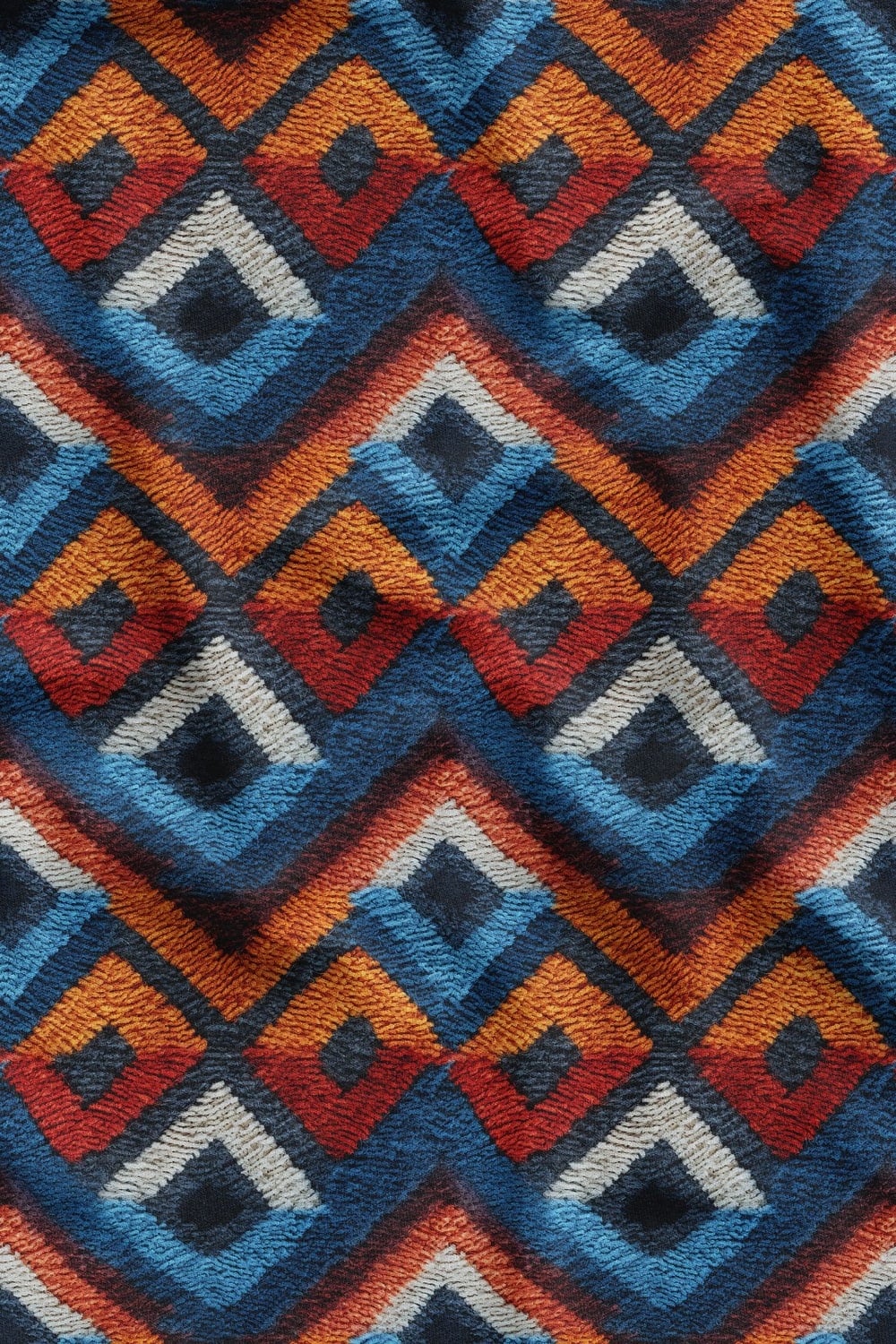 3D Etnik Kilim Desenli Dijital Baskılı Kumaş