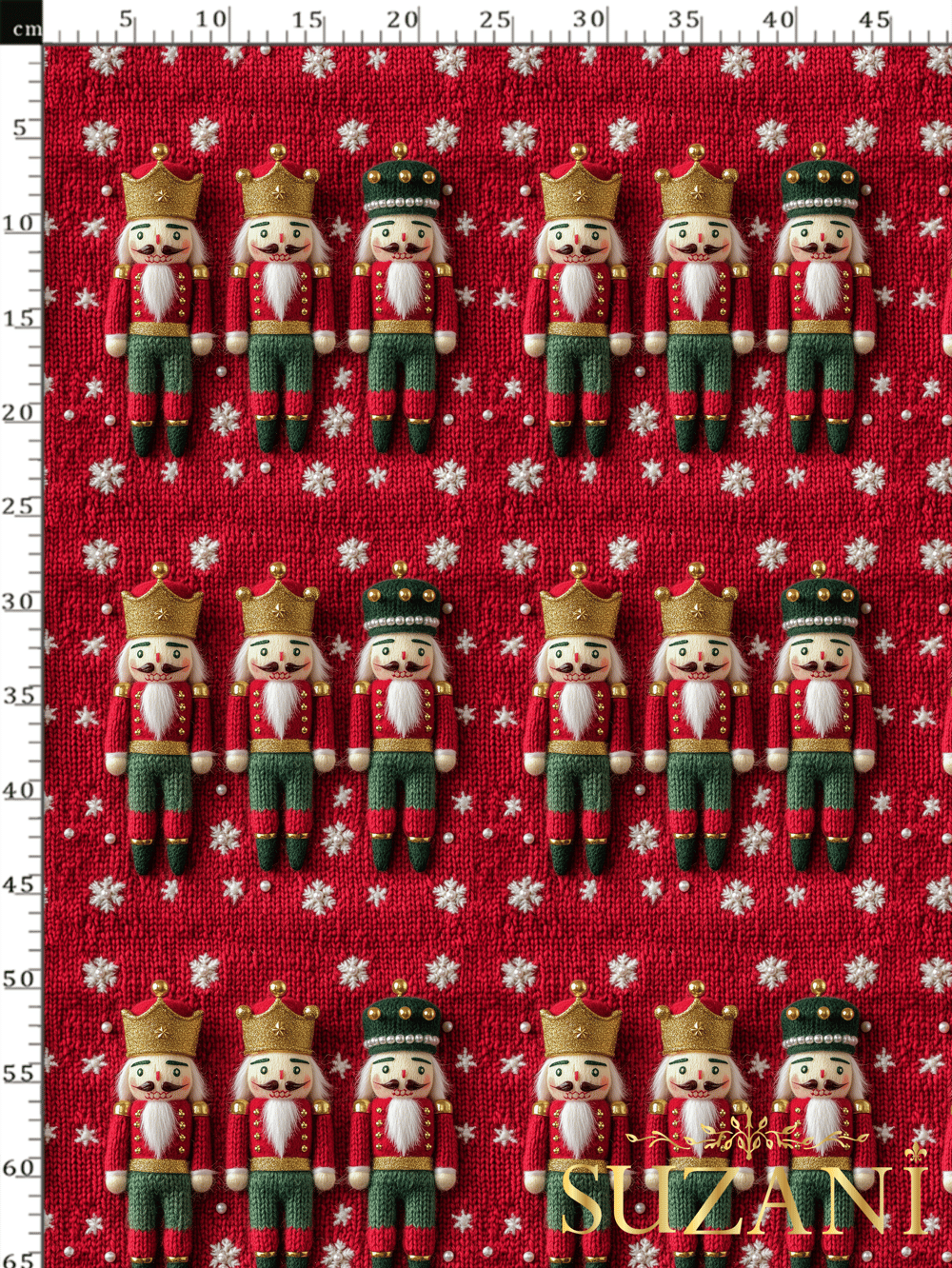 3D Yılbaşı Kurşun Asker Desenli Dijital Baskılı Kumaş