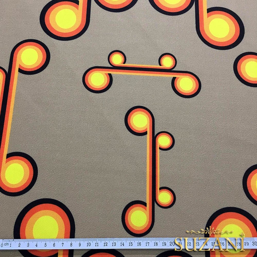 60lar Vintage Desenli Kumaş