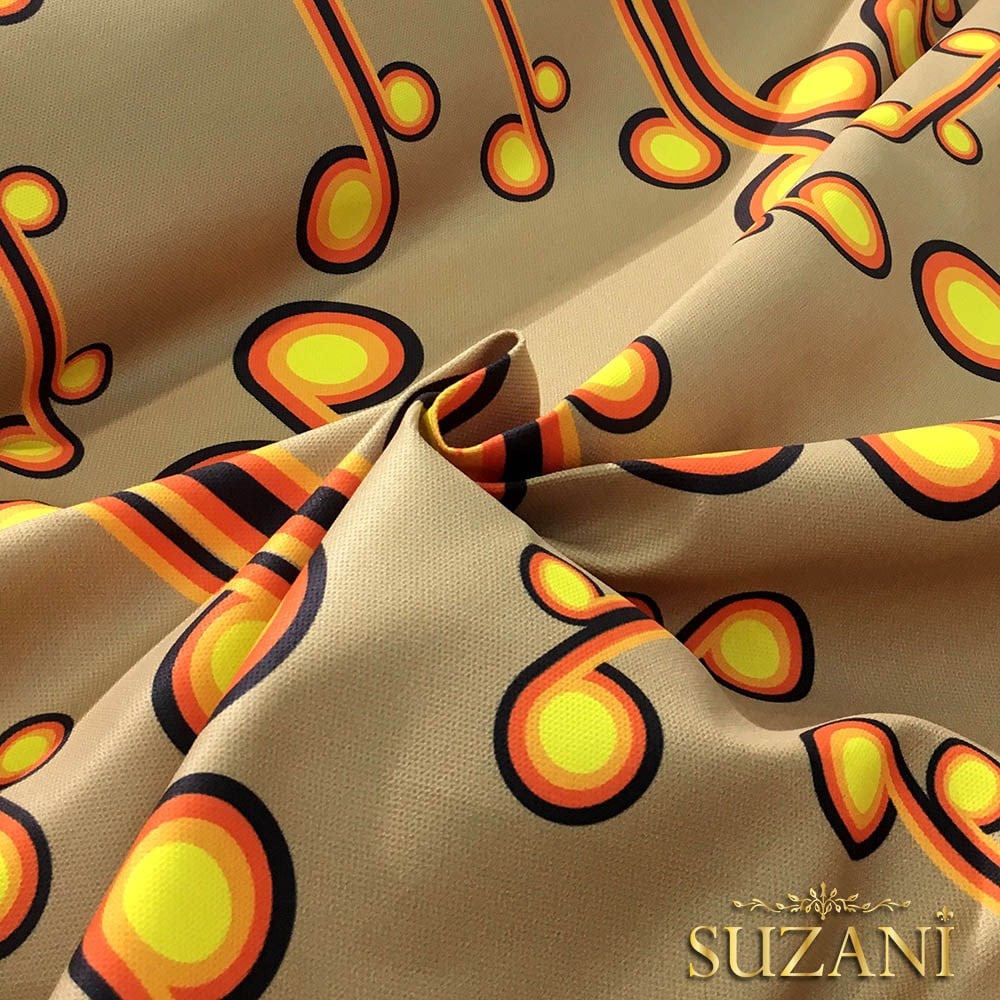 60lar Vintage Desenli Kumaş