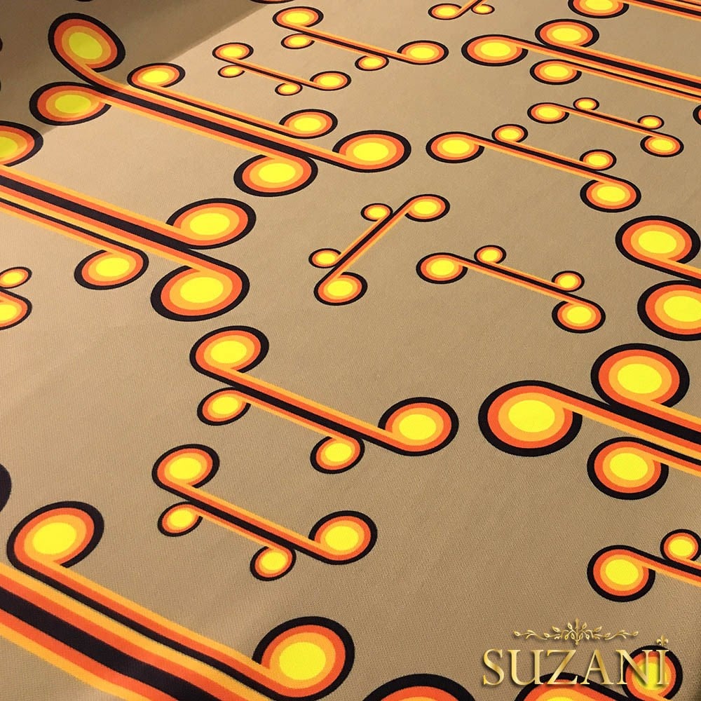 60lar Vintage Desenli Kumaş