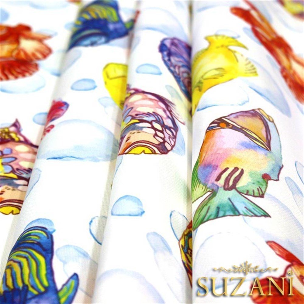 Balıklar Desenli Kumaş