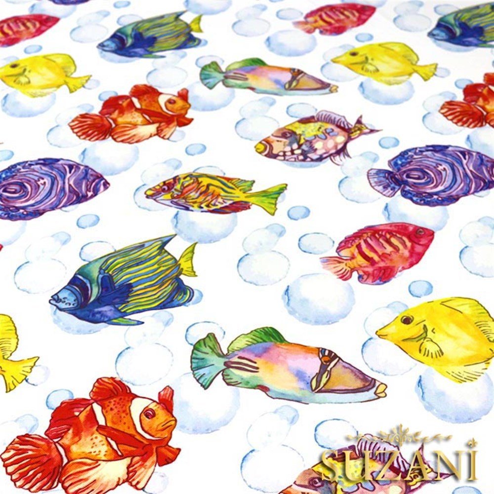 Balıklar Desenli Kumaş