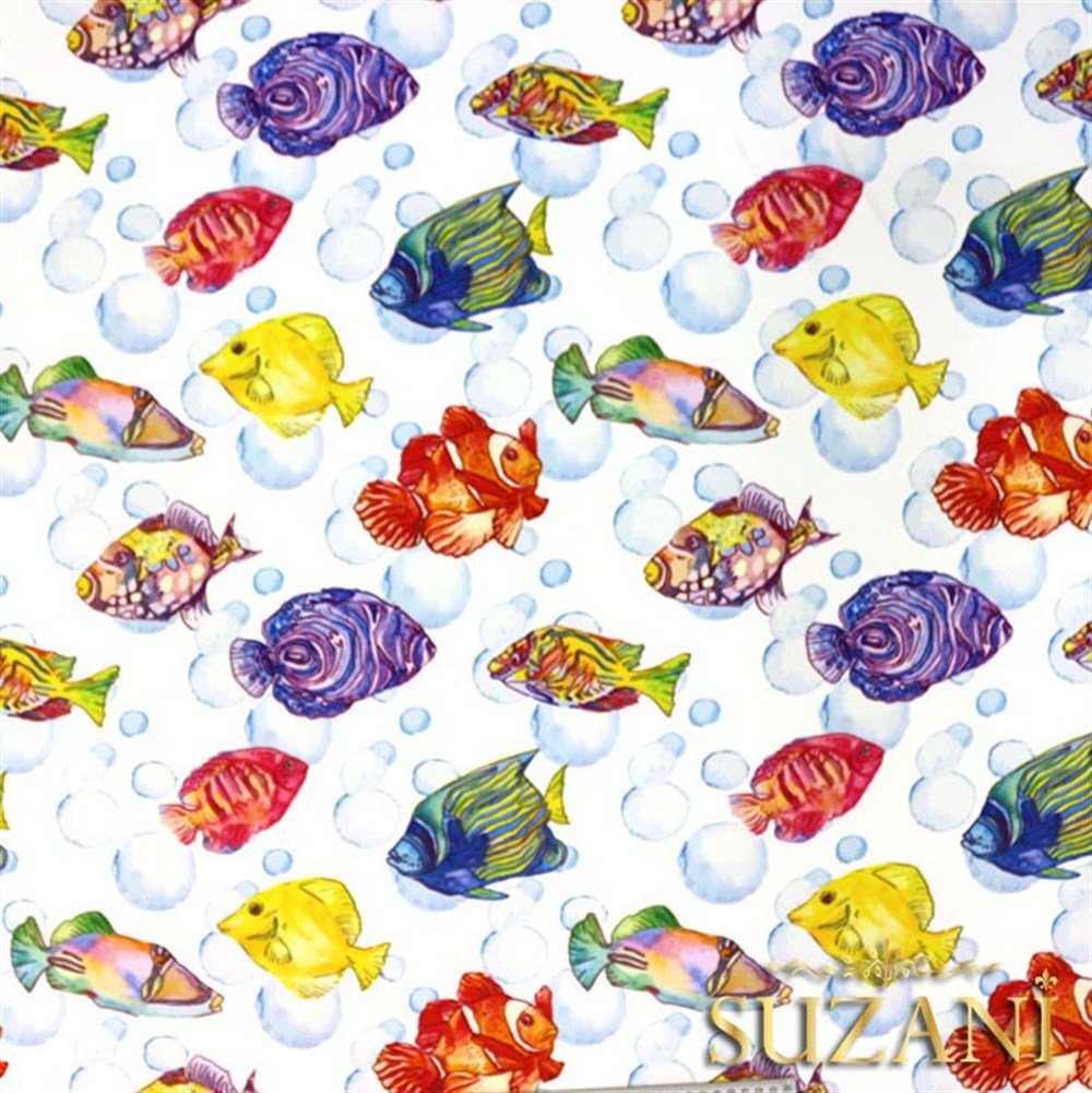 Balıklar Desenli Kumaş
