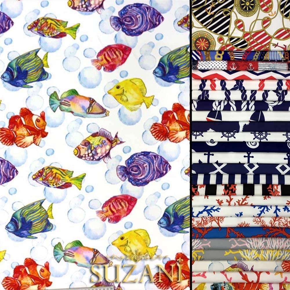 Balıklar Desenli Kumaş