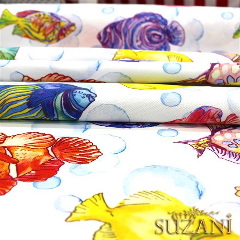 Balıklar Desenli Kumaş