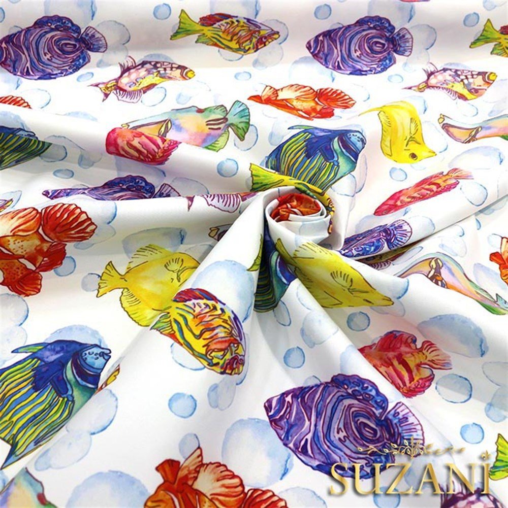 Balıklar Desenli Kumaş