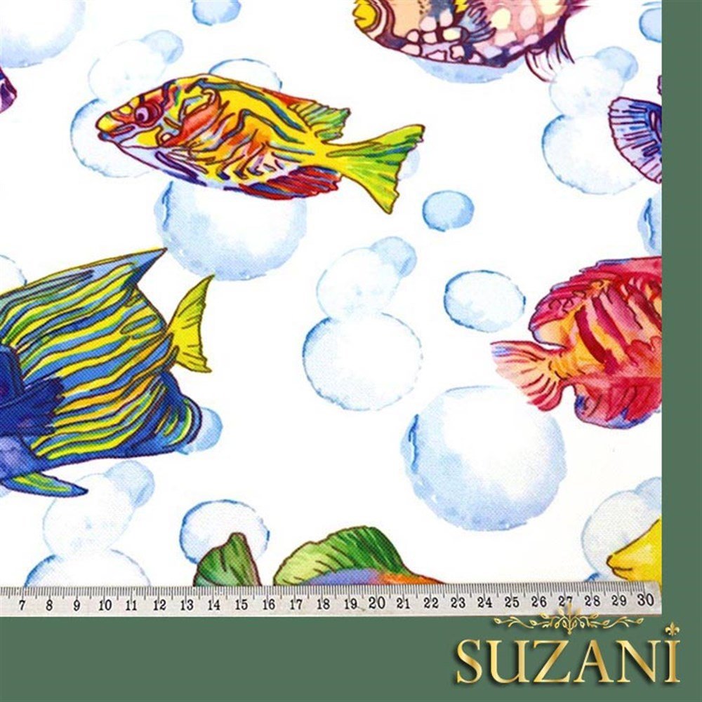 Balıklar Desenli Kumaş