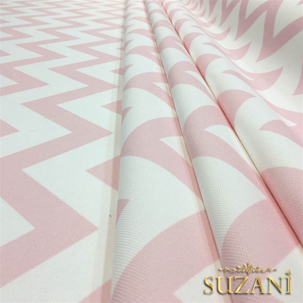  Pembe Zigzag Döşemelik Kumaş