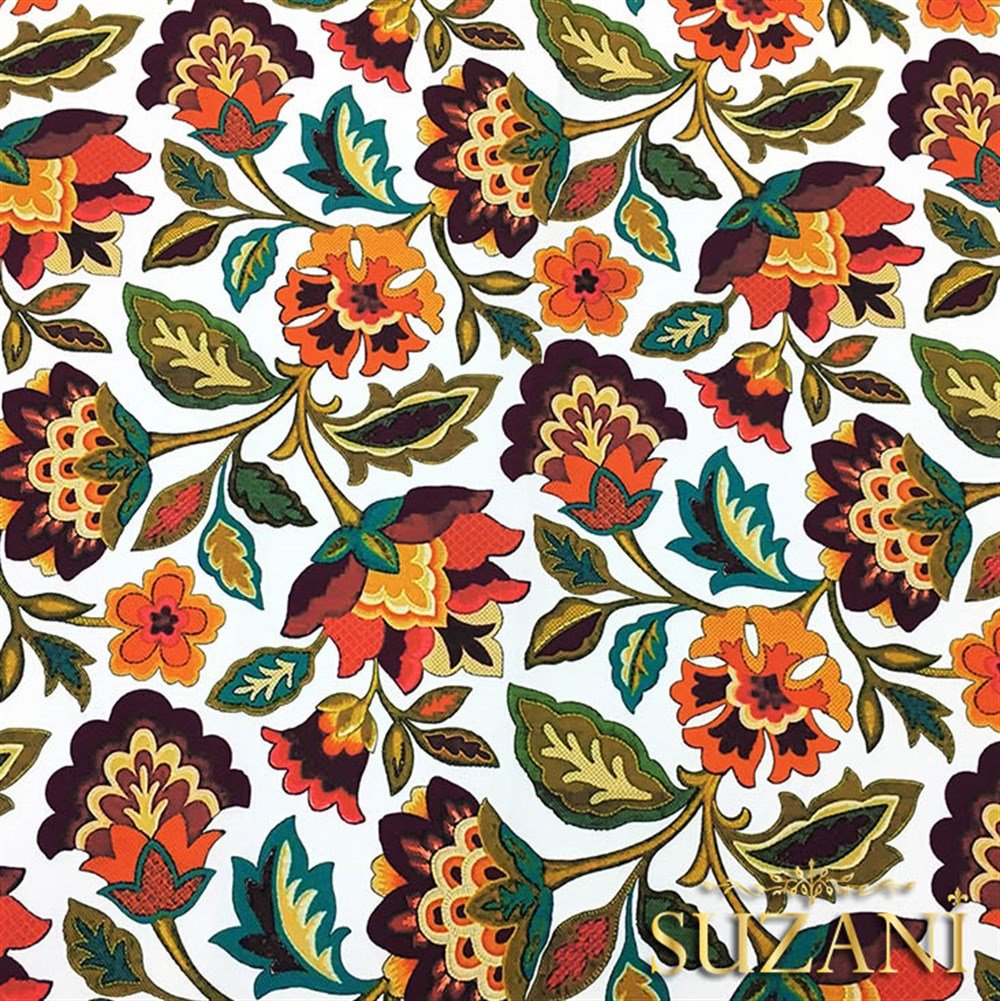 Beyaz Zemin Goblen Desenli Kumaş