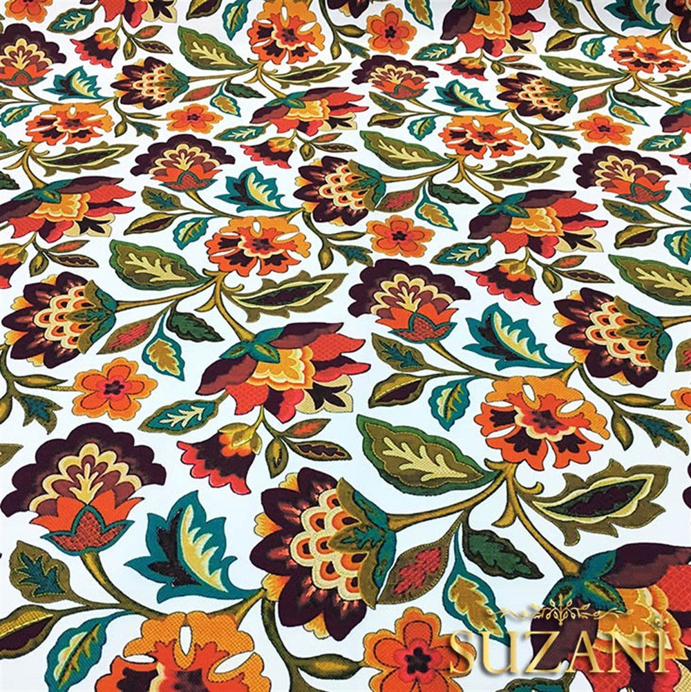 Beyaz Zemin Goblen Desenli Kumaş