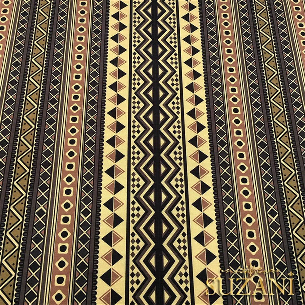 Etnik Geometrik Camel Renk Kumaş