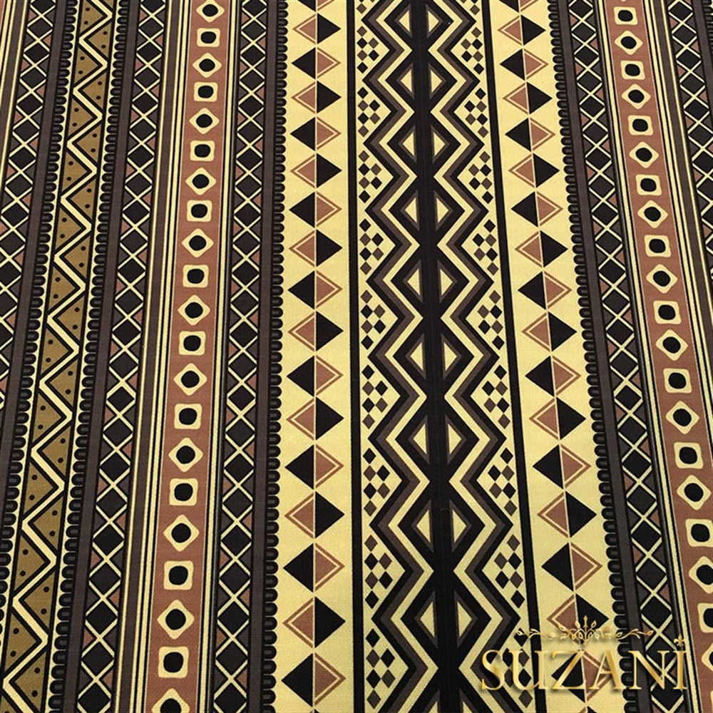 Etnik Geometrik Camel Renk Kumaş
