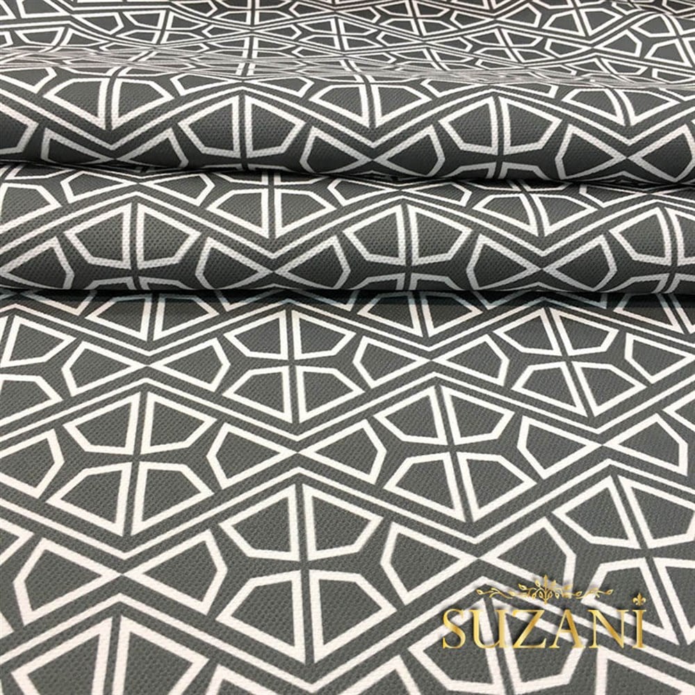 Gri Geometrik Kumaş