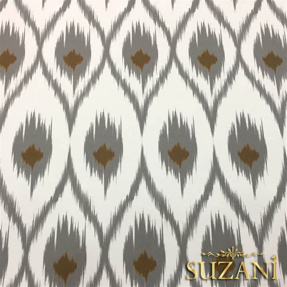 Kahve Gri İkat Kumaş