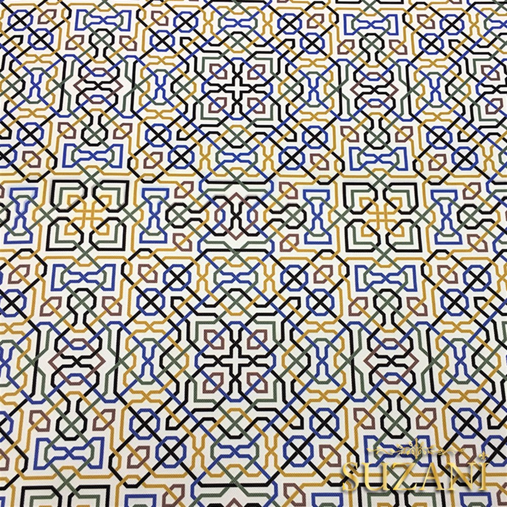 Labirent Geometrik Desenli Kumaş