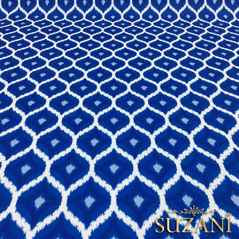 Mavi Damla Desenli Kumaş