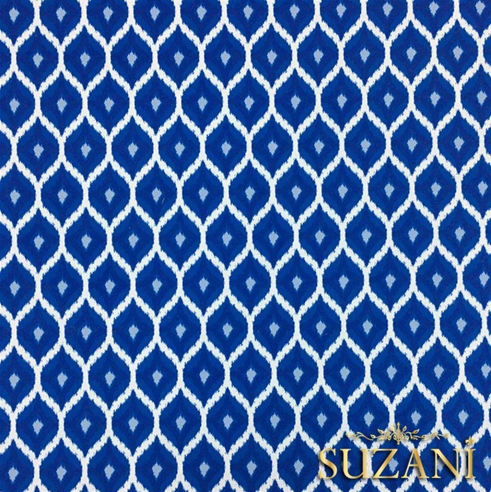 Mavi Damla Desenli Kumaş