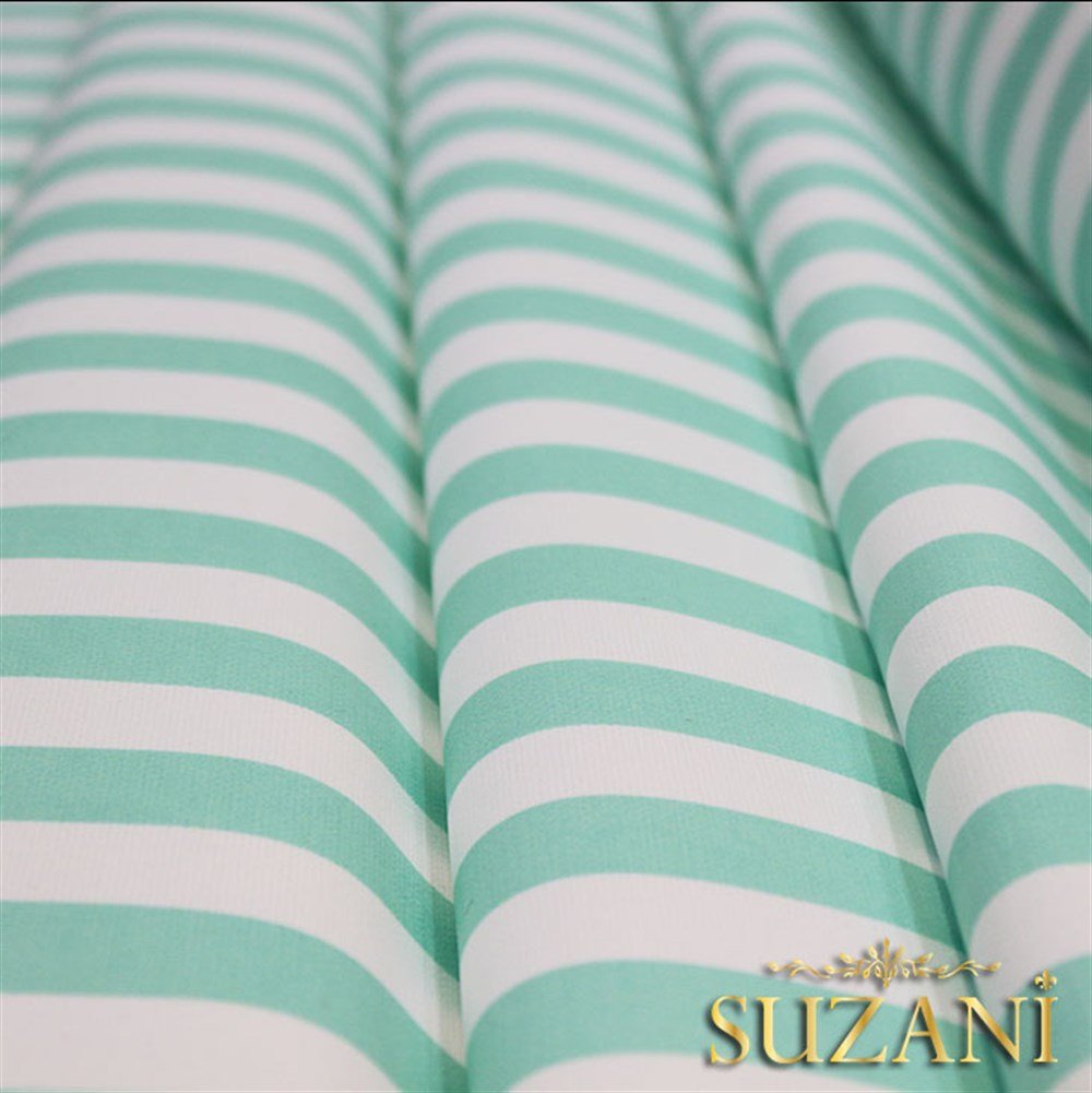Mint İnce Çizgili Kumaş