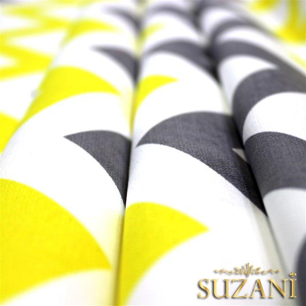 Sarı-Gri Zigzag Desenli Kumaş
