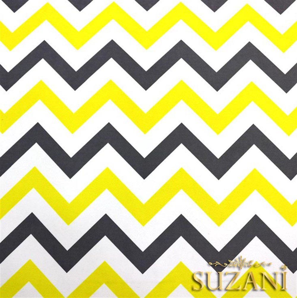 Sarı-Gri Zigzag Desenli Kumaş
