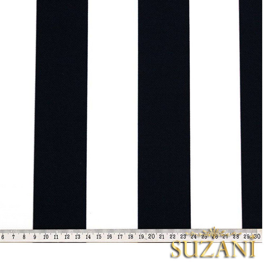 Siyah Beyaz Kalın Dikey Çizgili Kumaş