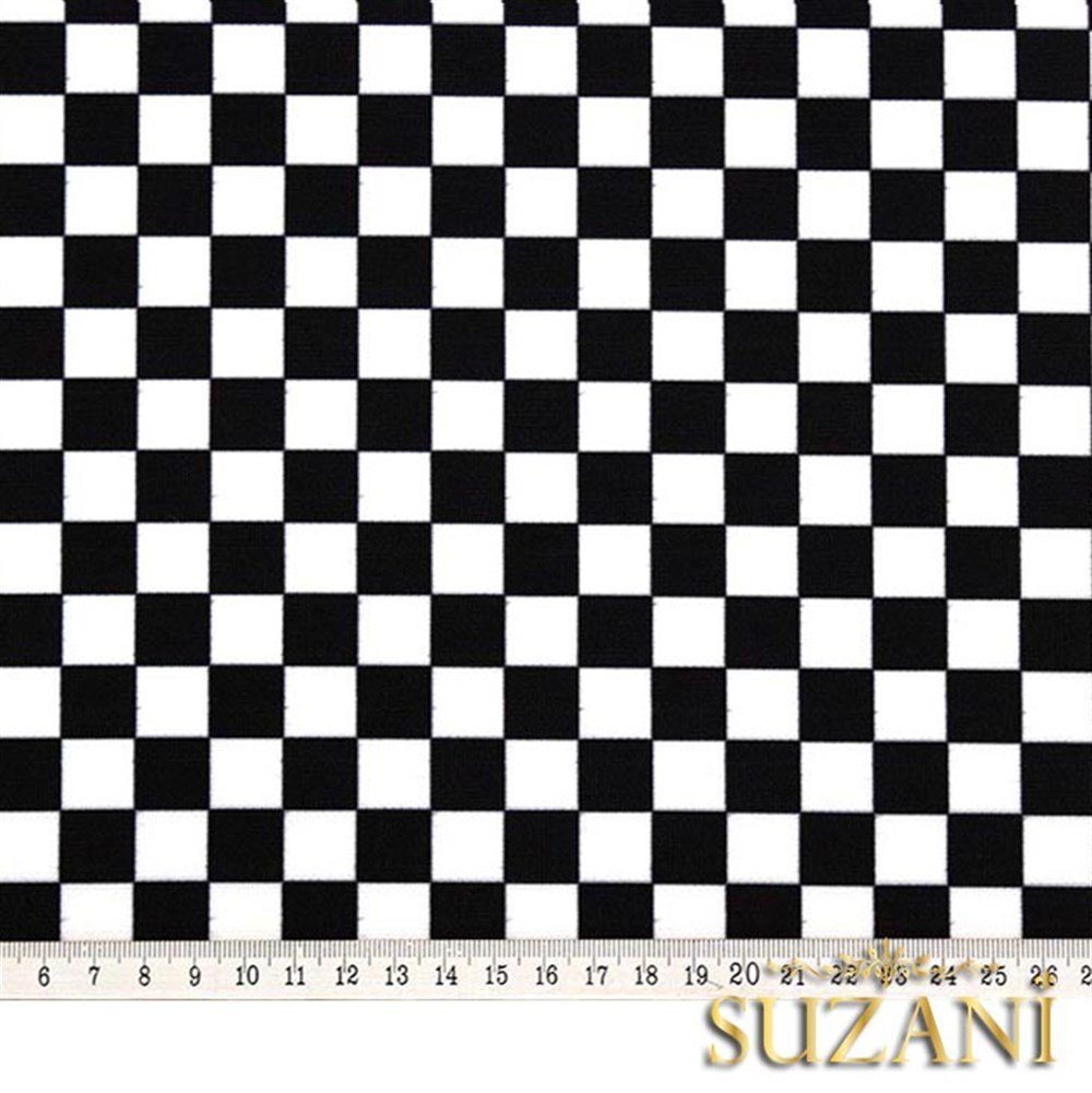 Siyah Beyaz Küçük Kareli Damalı Kumaş